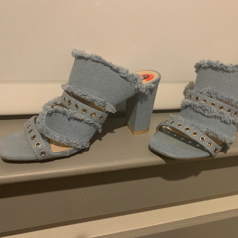 Blue slip-on shoes